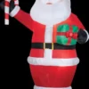Morris Inflatable Decorations Airblown Santa With Gift And Candy Cane Inflatable