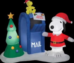 Morris Airblown Snoopy & Woodstock With Mailbox Inflatable Scene - Peanuts