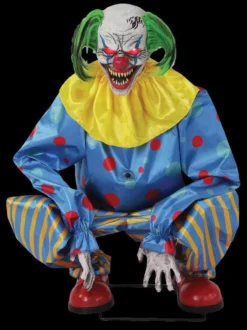 Morris "Crouching Clown Blue" Electric Animated Skeleton Halloween Prop