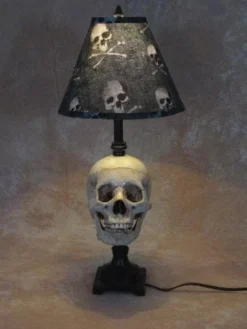 Skeletons And More "Desk Lamp With Life-size Skull And Bone Shade" Haunted House Lighting