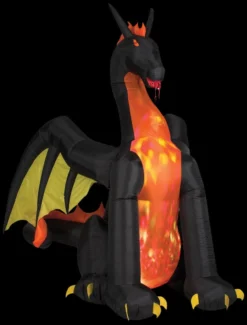 Morris "Dragon With Projection And Fire" Air-blown Inflatable Halloween Decoration Decorations