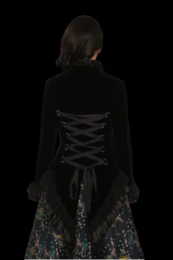 The Horror Dome Costumes "Gothic Vampiress Jacket In Black Velvet" HD Hollywood Costume