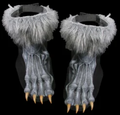 Morris Hands & Feet "Grey Werewolf Feet Shoe Covers" Halloween Costume Accessory