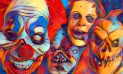 The Horror Dome Decorations Horror Faces Poster