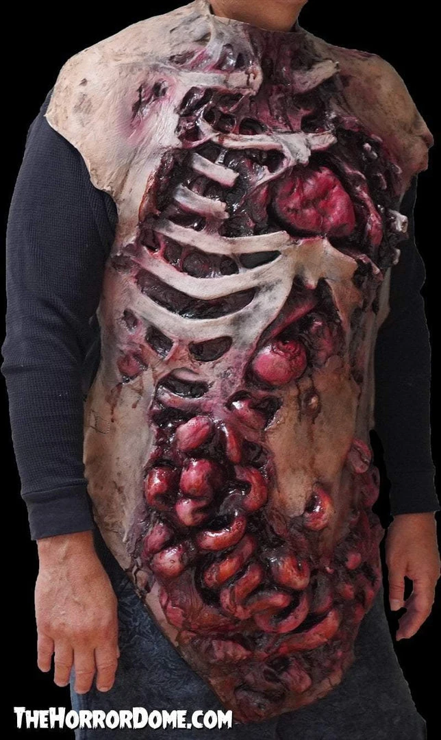 The Horror Dome Hands & Feet Movie Quality Gutted Zombie Chest" Halloween Costume Accessory