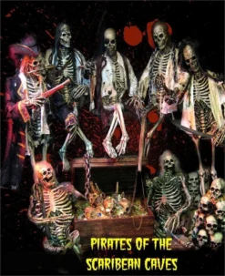 Midnight Studios "Pirates Of The Scaribean Caves" Skeleton Halloween Props