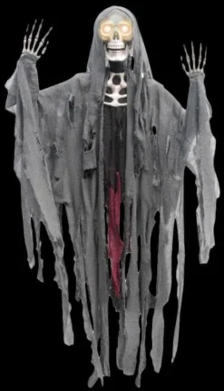 Morris Props "Reaper With Moving Eyes" Hanging Halloween Decoration - 60 Inch