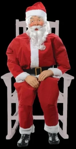 Morris Christmas Decorations "Rocking Chair Santa" Electric Christmas Animatronic