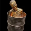Distortions Zombie Props "Screaming Hot Burnt Zombie" Halloween Animatronic Barrel