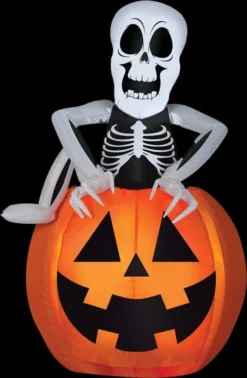 Morris "Skeleton And Pumpkin" Pop-Up Air-blown Inflatable Halloween Decoration Decorations
