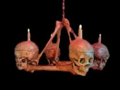 Buckeys Boneyard "Skull/Femur Bone Chandelier" Haunted House Lighting Realistic Props