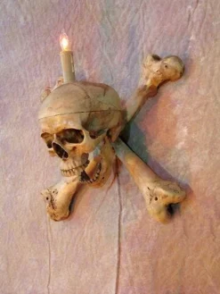 Skeletons And More "Skull/Femur Bone Wall Sconce" Haunted House Lighting Realistic Props