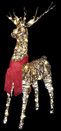 Morris Christmas Decorations "Starry Night Grapevine Deer" Light Up Christmas Decoration