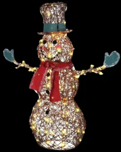 Morris "Starry Night Grapevine Snowman" Light Up Christmas Decoration