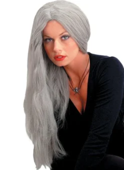 Morris "Straight Grey Witch" Halloween Wig - 24" Accessories